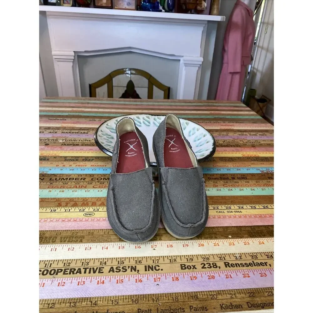 NEW Twisted X 13 Girls Brown Loafer Slip On Chocolate Shimmer Glitter Youth